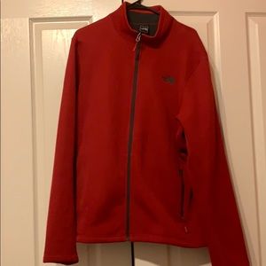 Red North Face jacket
